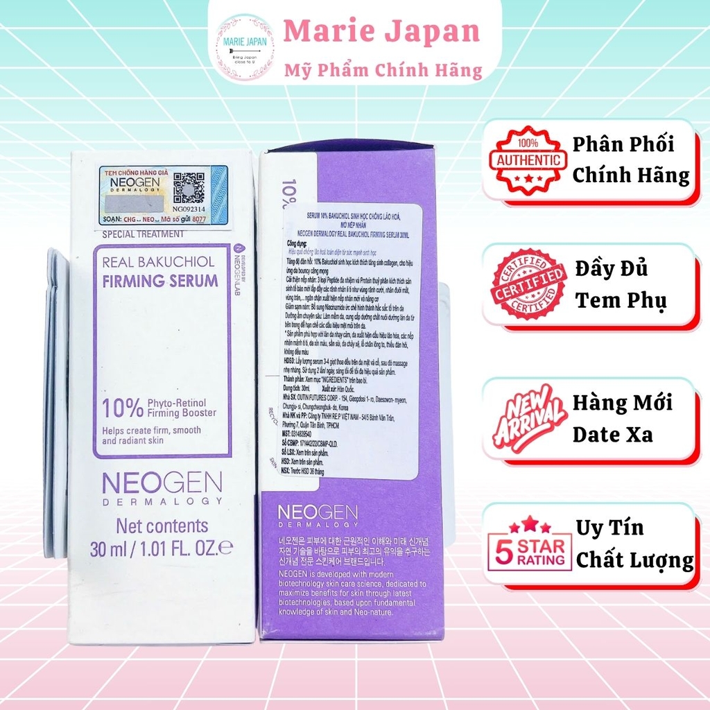 Serum Neogen Dermalogy Hoạt Chất Sinh Học Dưỡng Trắng Mờ Thâm Chống Lão Hóa Hàn Quốc Chai 30ml-TẶNG KÈM 3 GÓI SRM NEOGEN