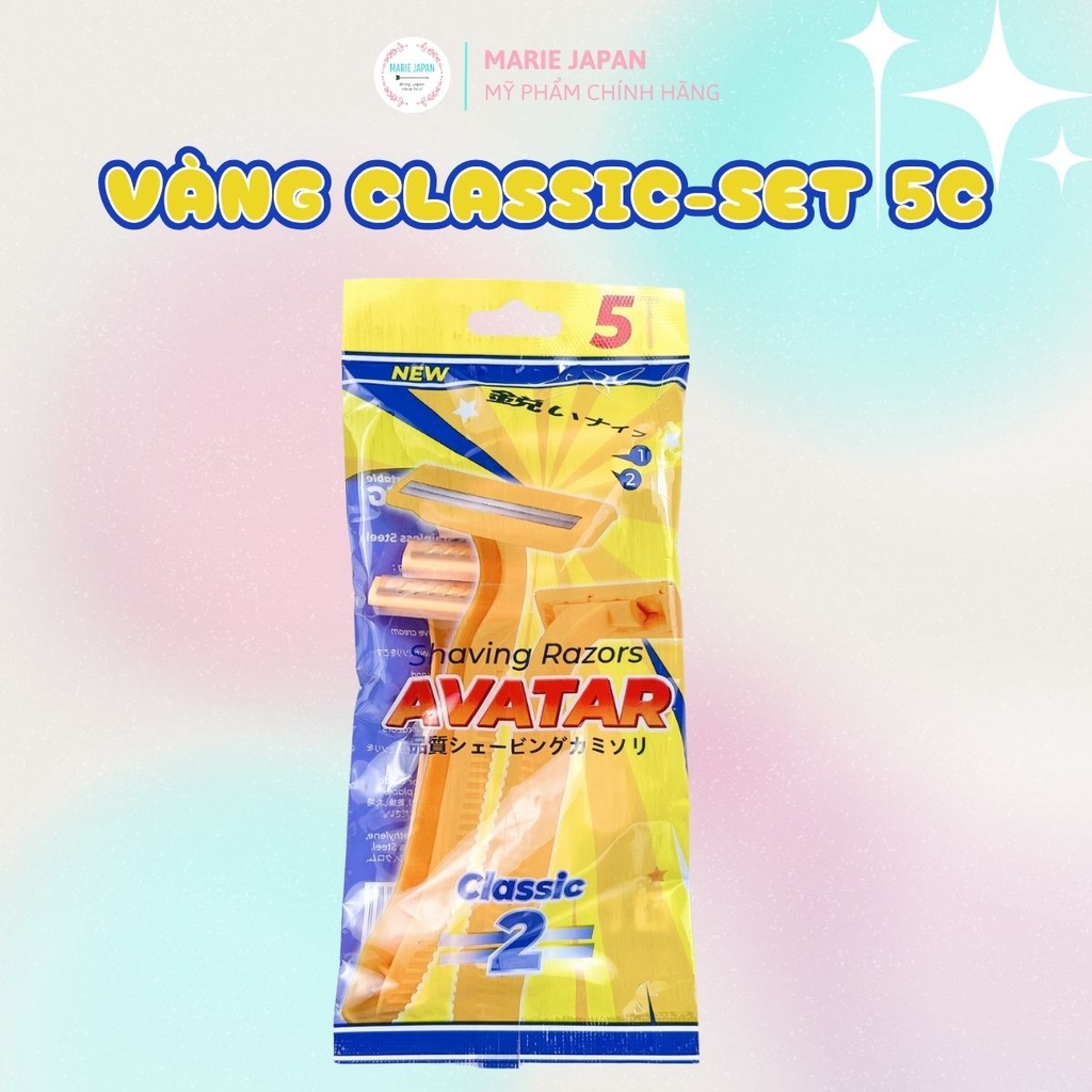 Dao Cạo Avatar 2 Lưỡi Gọn Nhẹ Êm Ái Shaving Razors Túi 5 Cây