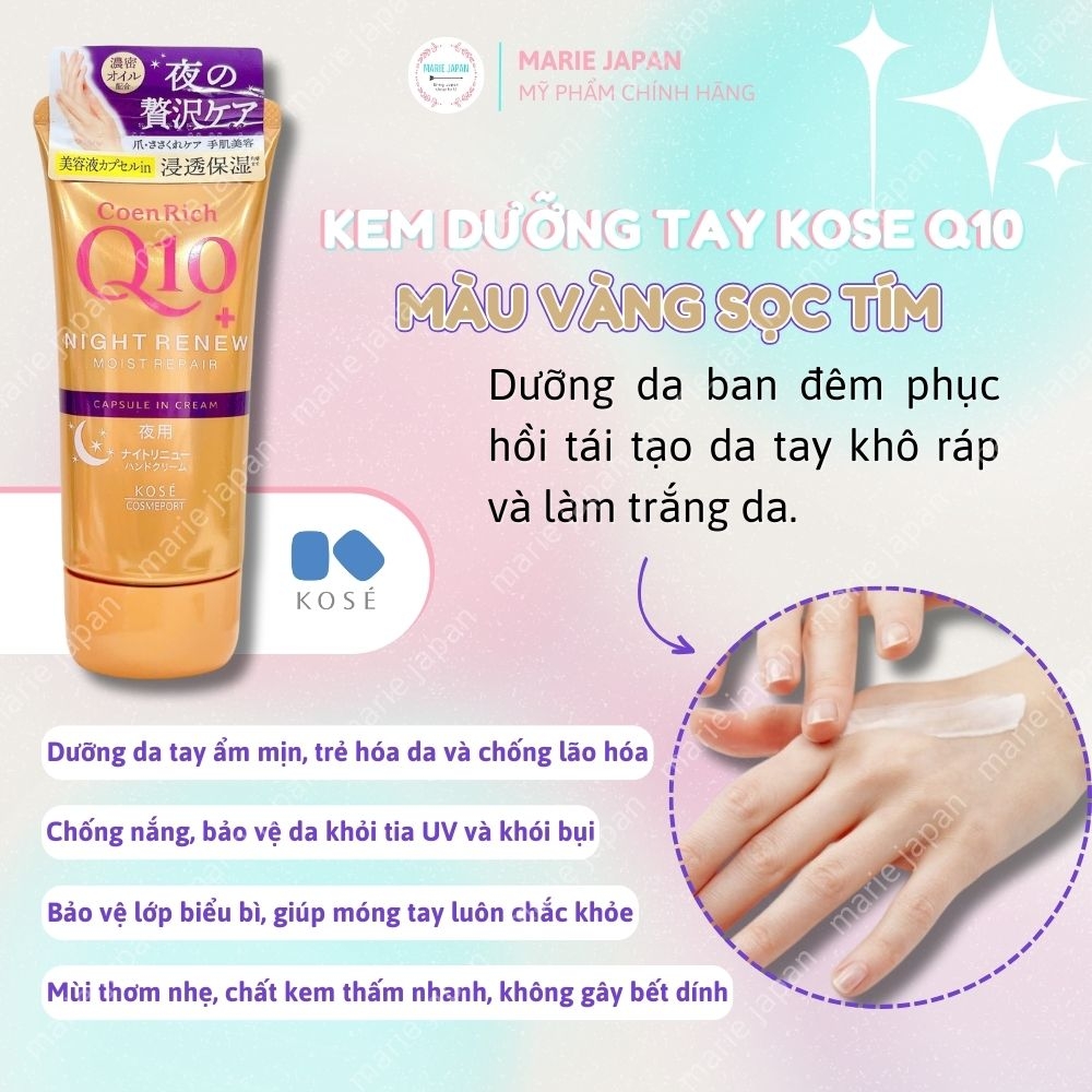Kem Dưỡng Tay Q10 Mềm Mịn Kose Hand Cream 80g Nhật Bản