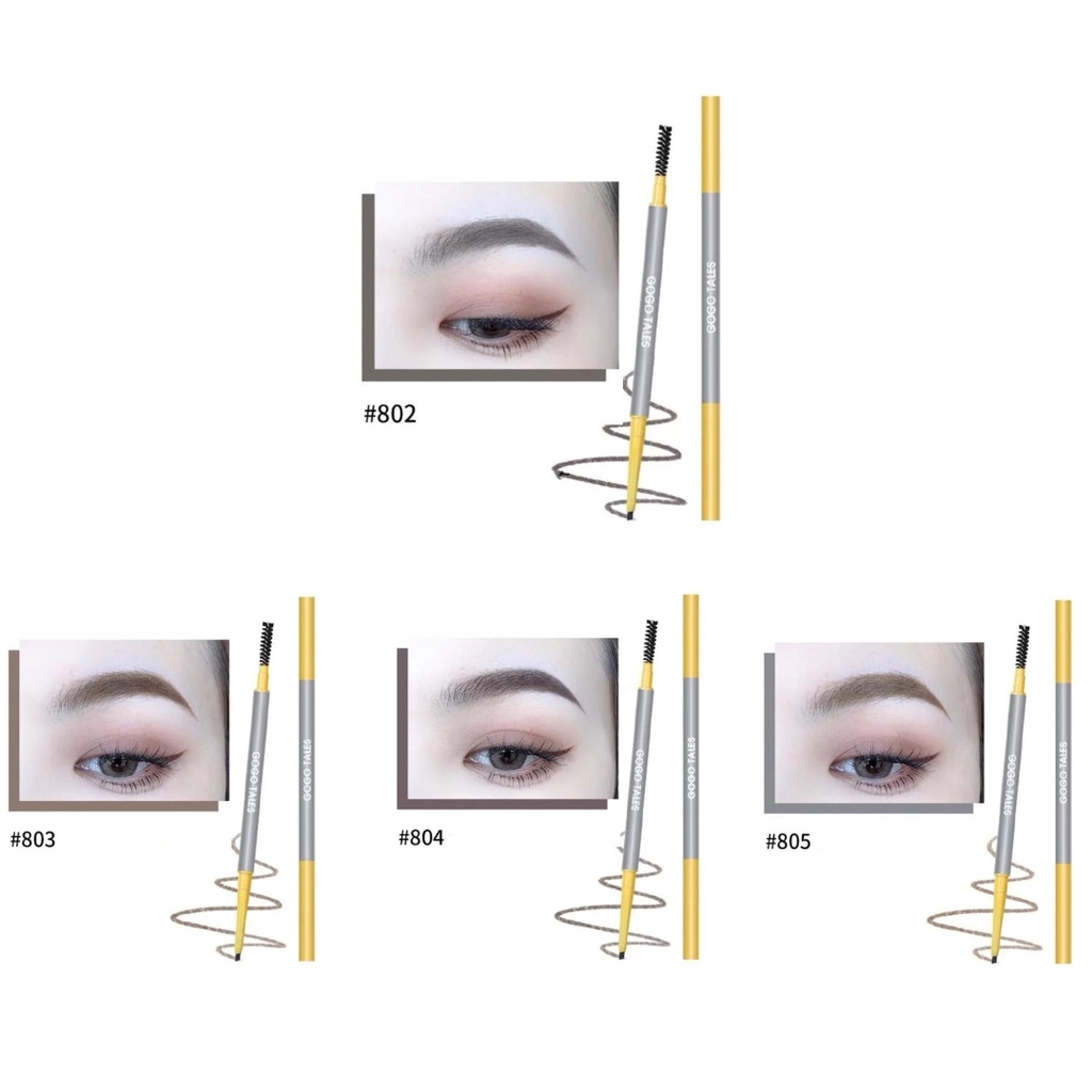 Chì Kẻ Mày 2 Đầu GOGO TALES-Cloud Mist Browpencil Siêu Mảnh Nhiều Màu