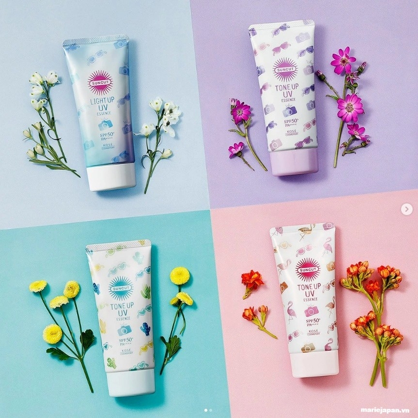 Kem Chống Nắng Kose Suncut UV Essence - TÍM LAVENDER Tuýp 80g