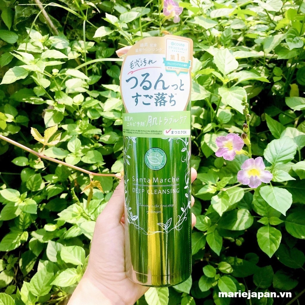 Tẩy Trang Trà Xanh Santa Marche Deep Cleansing Da Dầu Mụn Nhật - 400ML