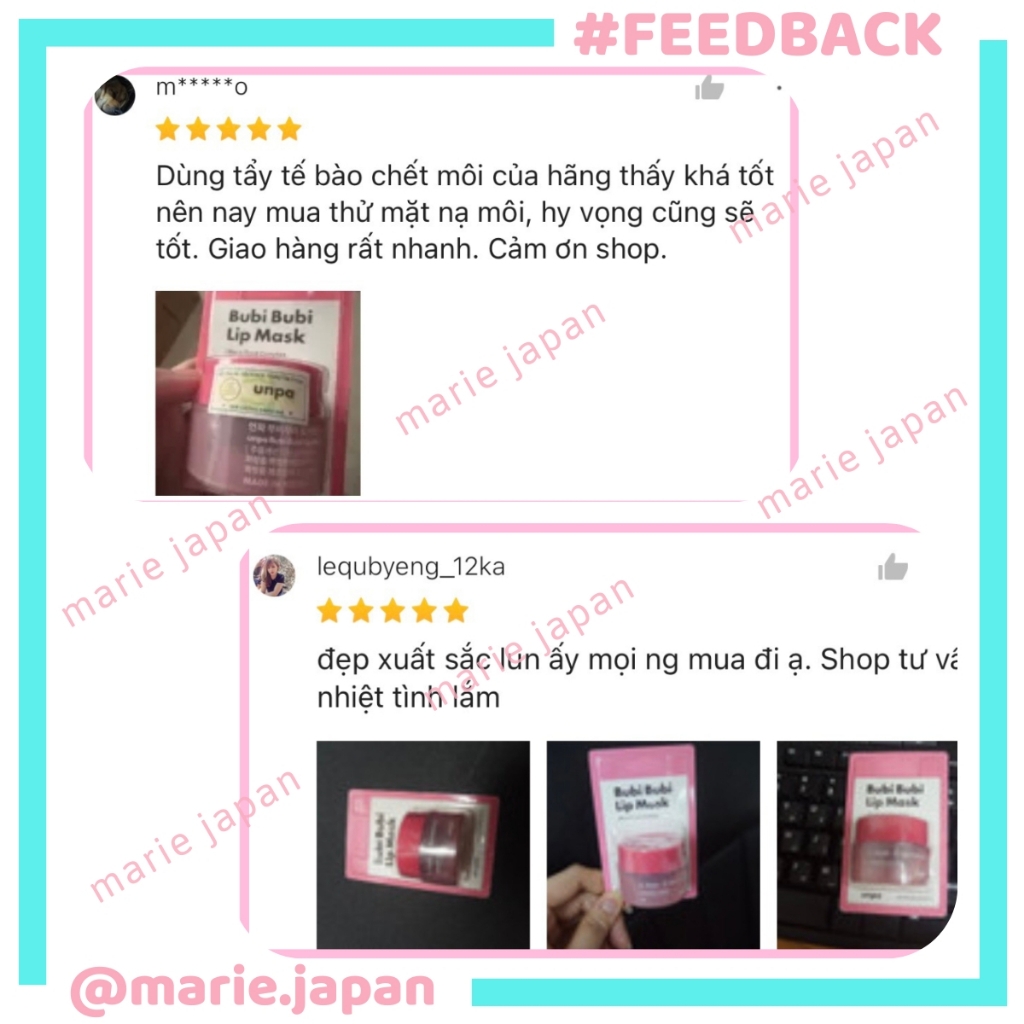 Mặt Nạ Môi Unpa Bubi Bubi Dưỡng Ẩm Làm Hồng Môi Lip Mask Hủ 9g