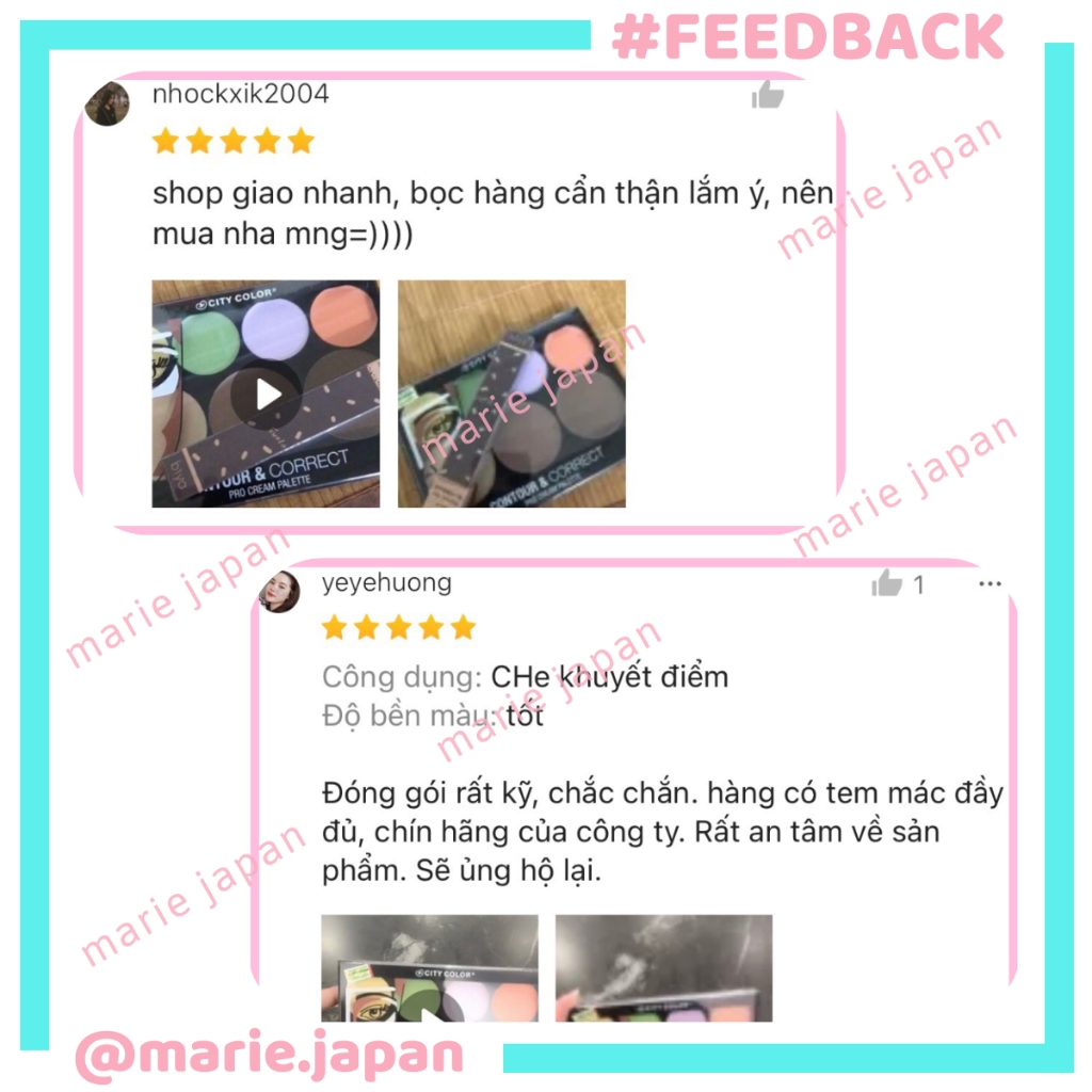 Bảng City Color 7 Ô - Tạo Khối Và Che Khuyết Điểm Contour & Corrector Cream Palette