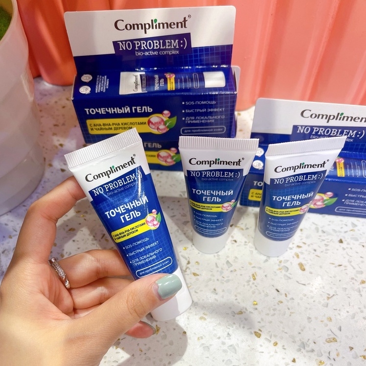 Gel Chấm Mụn Compliment No Problem AHA BHA PHA Giảm Sưng Viêm Ngăn Mụn 25ml Nga