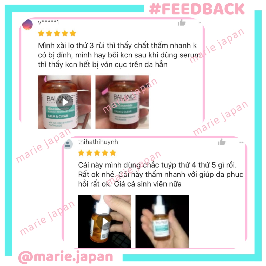 Serum Balance Niacinamide 15% Blemish Recovery Chai 30ml