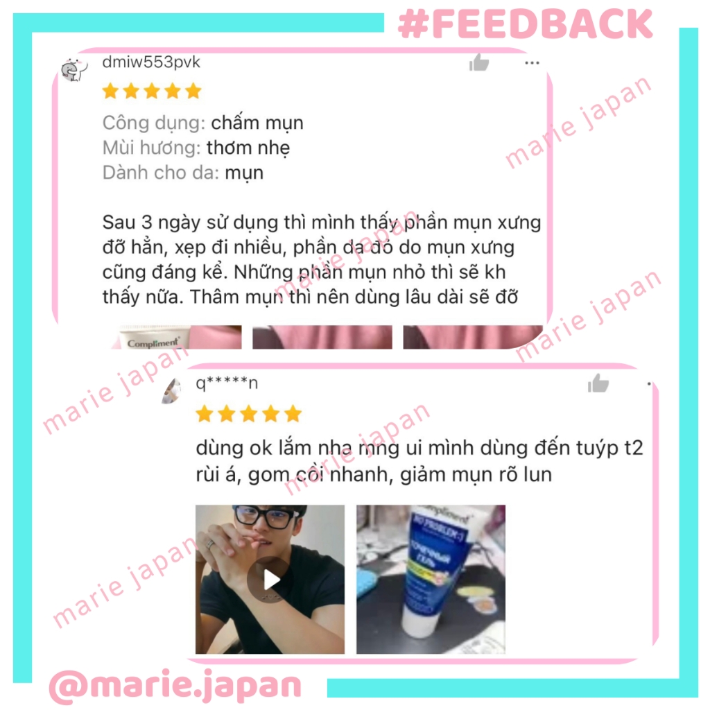 Gel Chấm Mụn Compliment No Problem AHA BHA PHA Giảm Sưng Viêm Ngăn Mụn 25ml Nga