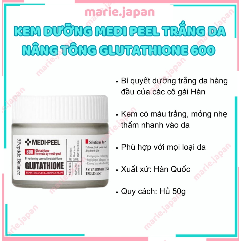 Kem Dưỡng Medi Peel Bio Intense Glutathion 600 White Cream Hũ 50ml