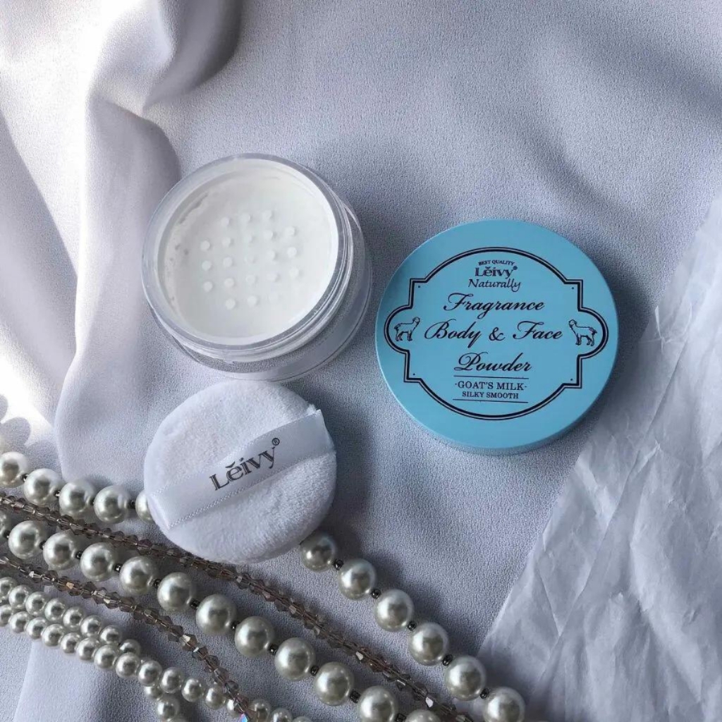 Phấn Phủ Leivy Fragrance Body & Face Powder Goat Milk 6g Nhật Bản
