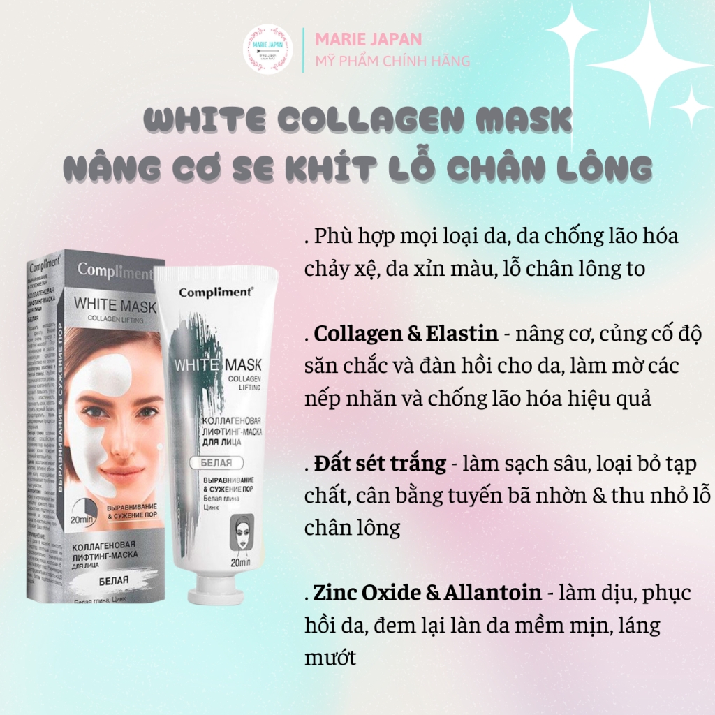 Mặt Nạ Đất Sét Compliment Detox Da Làm Sáng Kiềm Dầu Se Khít Lỗ Chân Lông 80ml