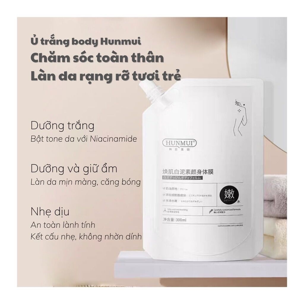 Kem Ủ Trắng Da Body Hunmui 300ml Nội Địa Trung