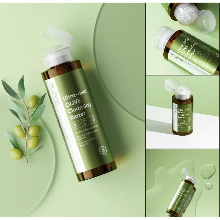 Nước Tẩy Trang DrCeutics Ultra-mild Olive Cleansing Water Lành Tính Dịu Nhẹ Làm Sạch Sâu Dưỡng Ẩm Dành Cho Mọi Loại Da 500ml