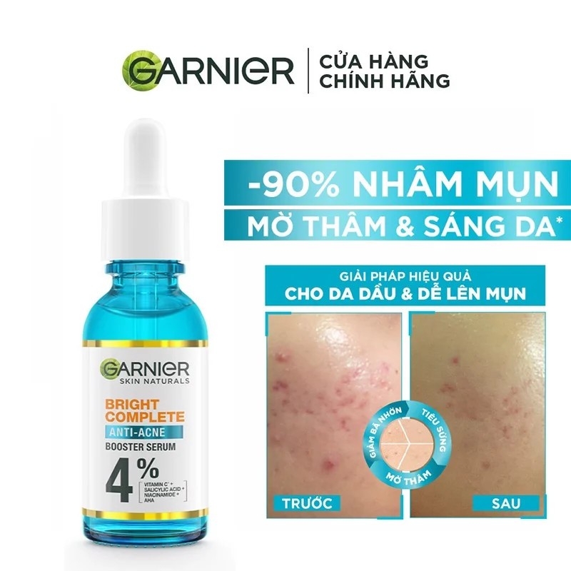 Serum Garnier New Bright Complete Anti Acne Booster 4% Chai 30ml
