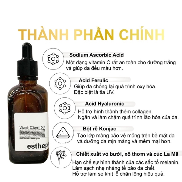 Serum Esthemax Vitamin C Serum 561 Trắng Sáng Da Cấp Ẩm Chống Lão Hóa Hàn Quốc Chai 100ml