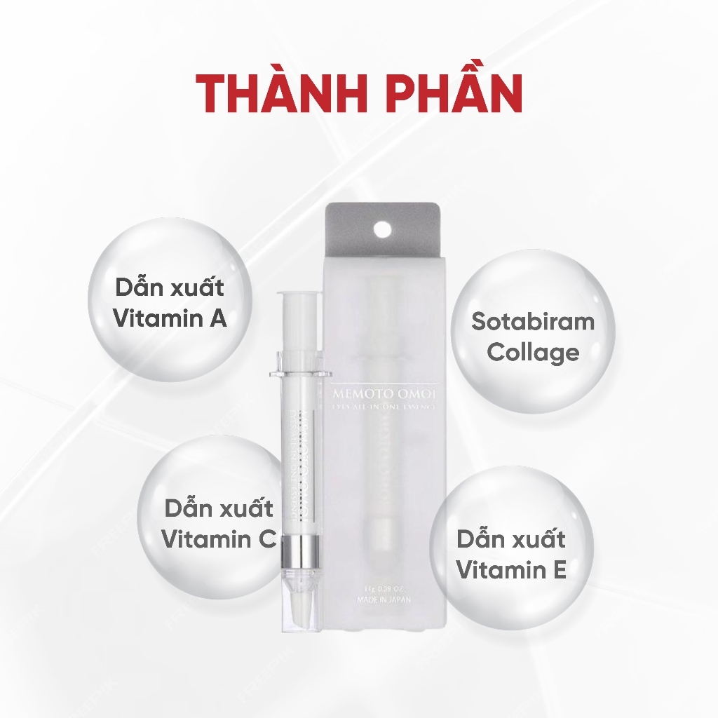 Serum Dưỡng Mắt NMN Memoto Omoi Giảm Thâm Quầng Dưỡng Sáng Trẻ Hóa Da Mắt Nhật Bản 11g