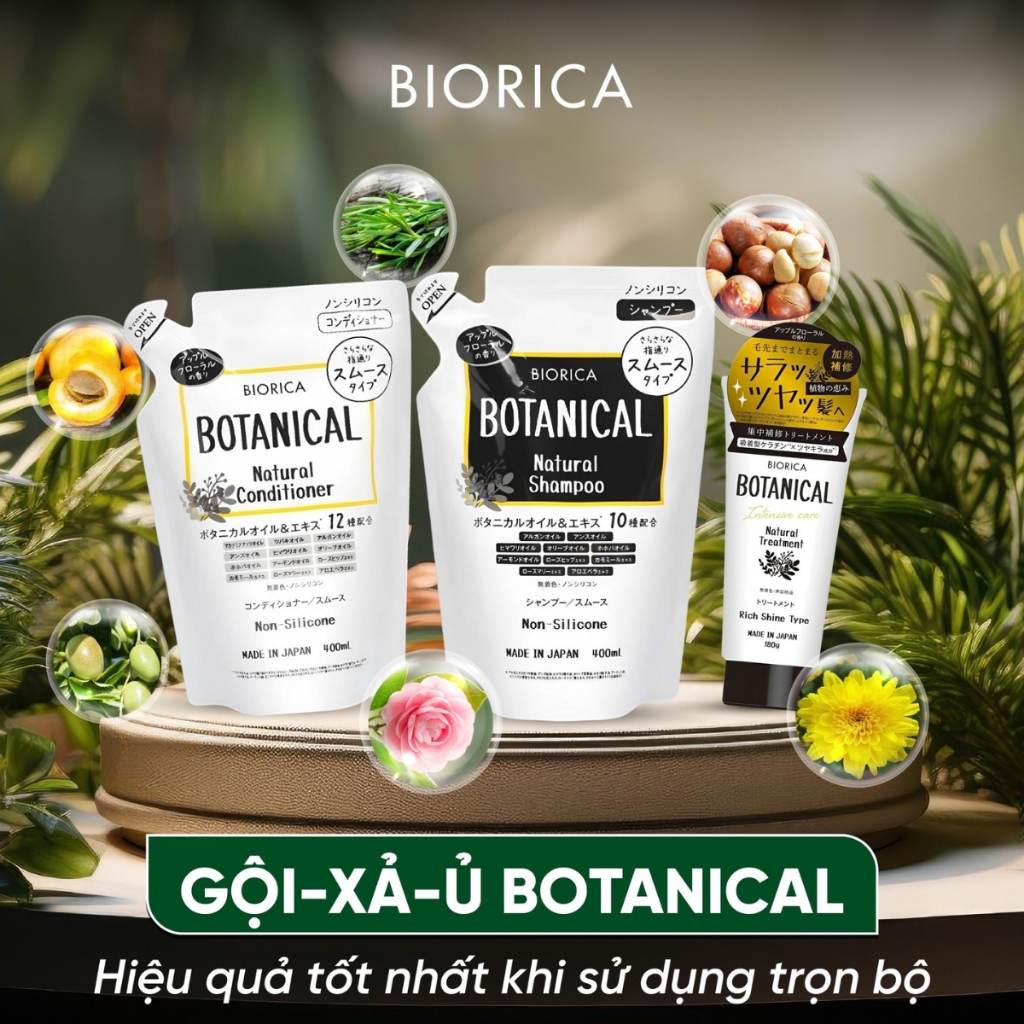 Kem Ủ Tóc Botanical Giảm Gãy Rụng Suôn Mượt Tóc Natural Treatment Honey Hair Treatment Nhật Bản 180g