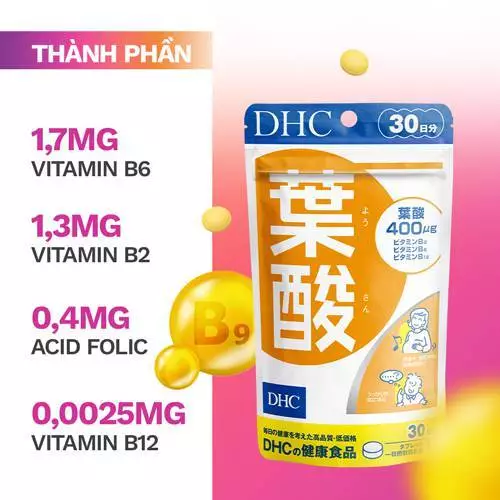 Viên Uống DHC Axit Folic Tốt Cho Mẹ Bầu Gói 30 Viên Nhật Bản 30 Ngày Dùng