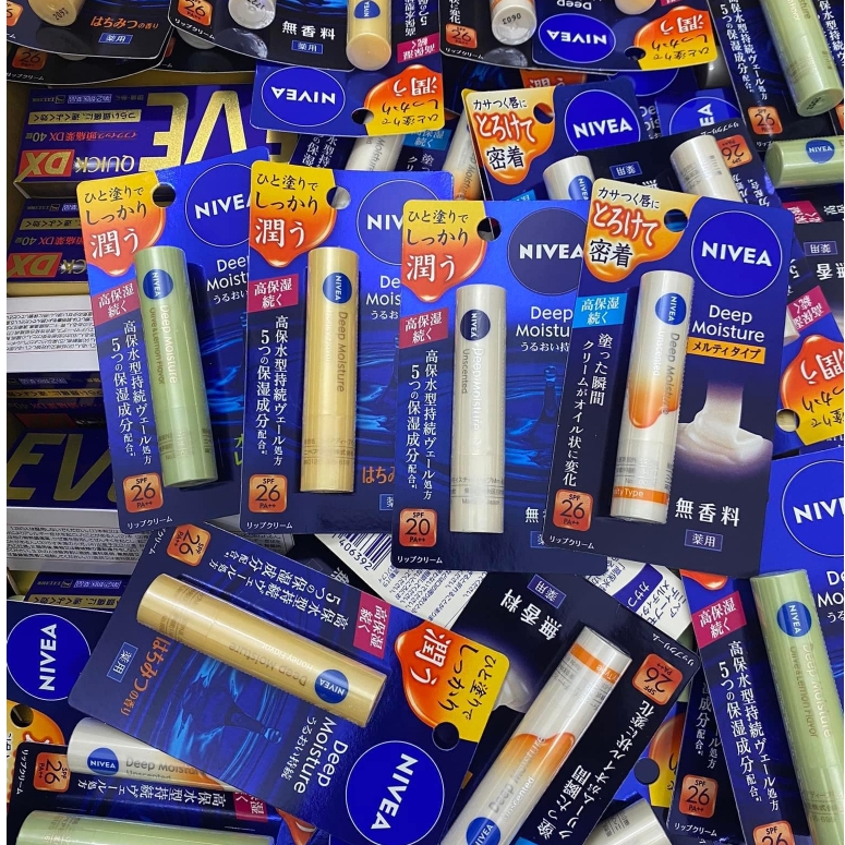 Son Dưỡng Môi Chống Nắng Nivea Làm Mềm Dưỡng Ẩm Hồng Môi SPF26 Nội Địa Nhật (Không Màu + Có Màu)