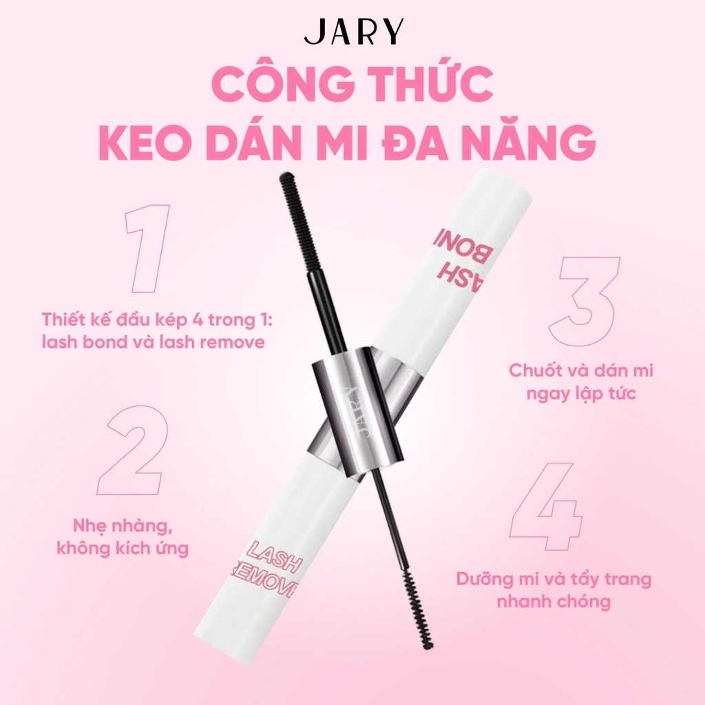 Keo dán mi và gỡ mi JARY 2 đầu 4IN1 JARY Lash Bond & Remover