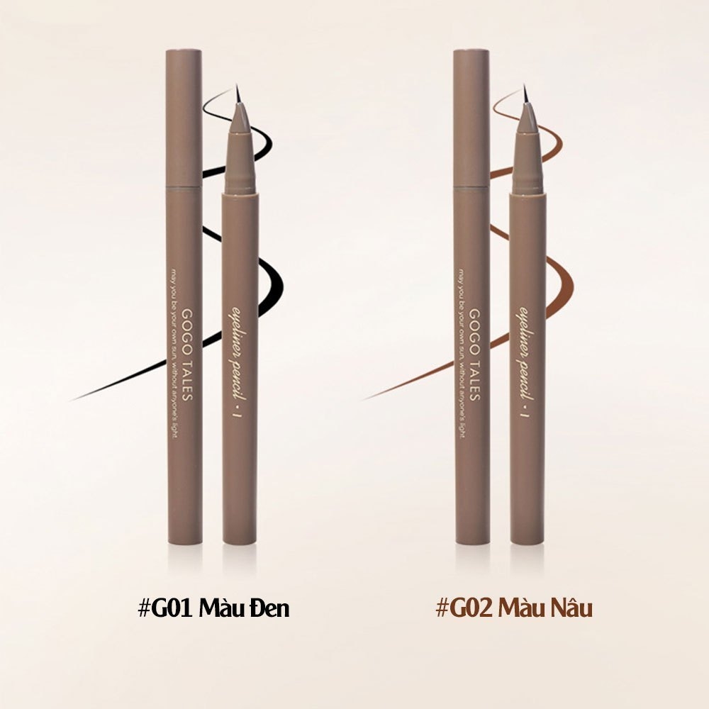 Bút Kẻ Mắt Nước Gogo Tales Đầu Cong Nét Siêu Mảnh Small Elbow Slender Eyeliner