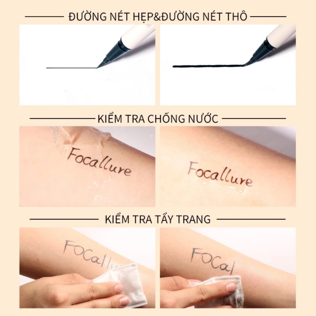 Kẻ Mắt Nước Focallure Siêu Mảnh Nhanh Khô Tức Thì Lâu Trôi Lasting Waterproof Liquid Eyeliner FA200 0.6g
