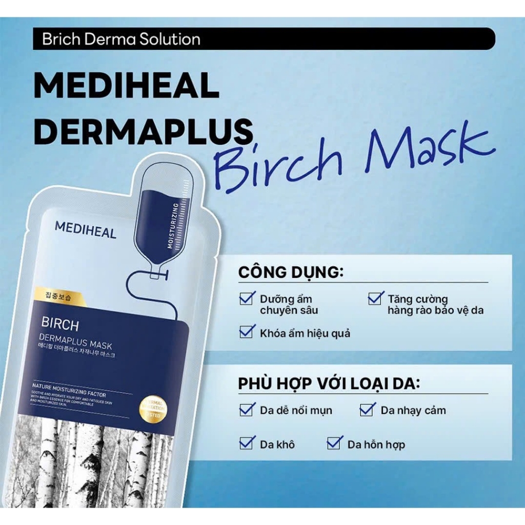 Mặt Nạ Mediheal Dermaplus Cấp Ẩm Dưỡng Sáng Phục Hồi Da Mask Hàn Quốc