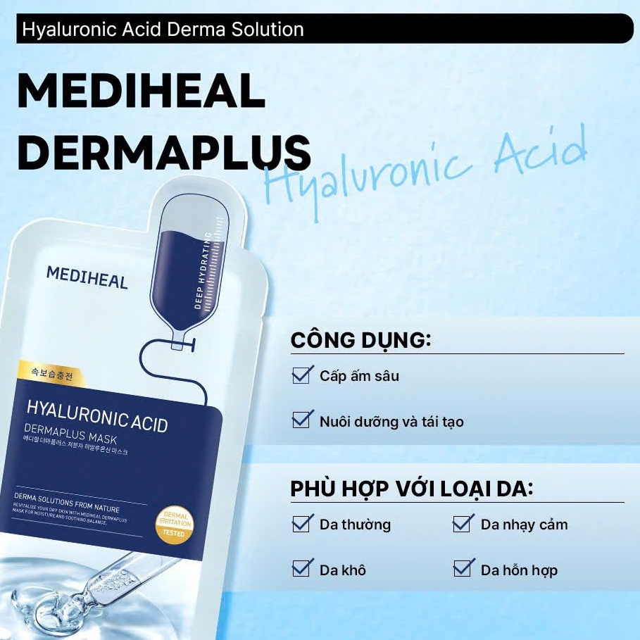 Mặt Nạ Mediheal Dermaplus Cấp Ẩm Dưỡng Sáng Phục Hồi Da Mask Hàn Quốc
