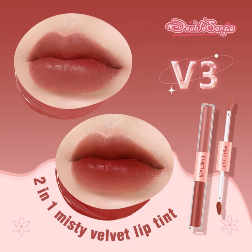 Son Kem Tint Hai Đầu PINKFLASH Duo 2 Trong 1 Nhung Mịn Lì Lâu Trôi L13
