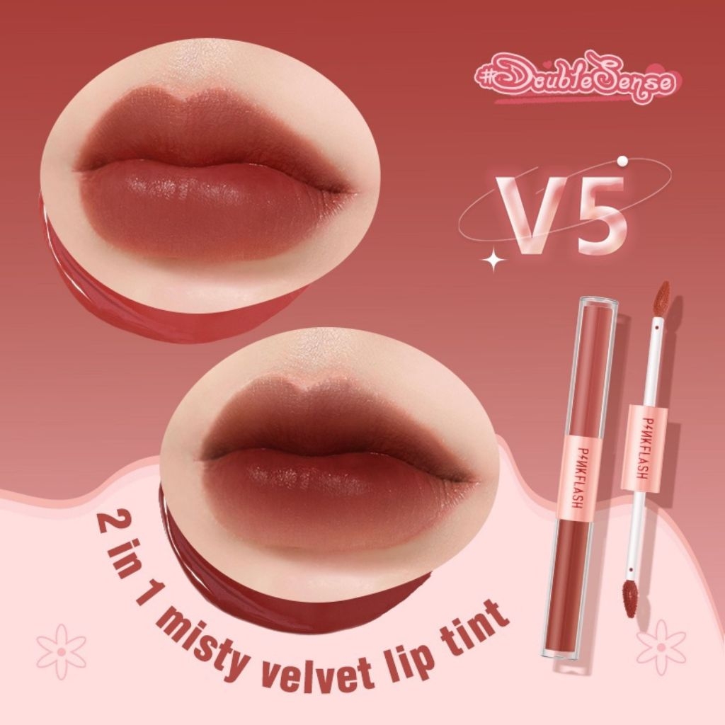 Son Kem Tint Hai Đầu PINKFLASH Duo 2 Trong 1 Nhung Mịn Lì Lâu Trôi L13