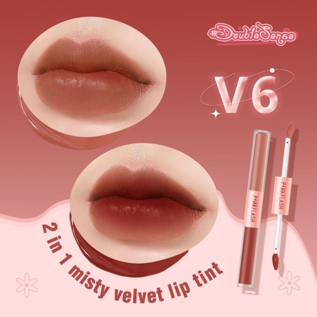 Son Kem Tint Hai Đầu PINKFLASH Duo 2 Trong 1 Nhung Mịn Lì Lâu Trôi L13