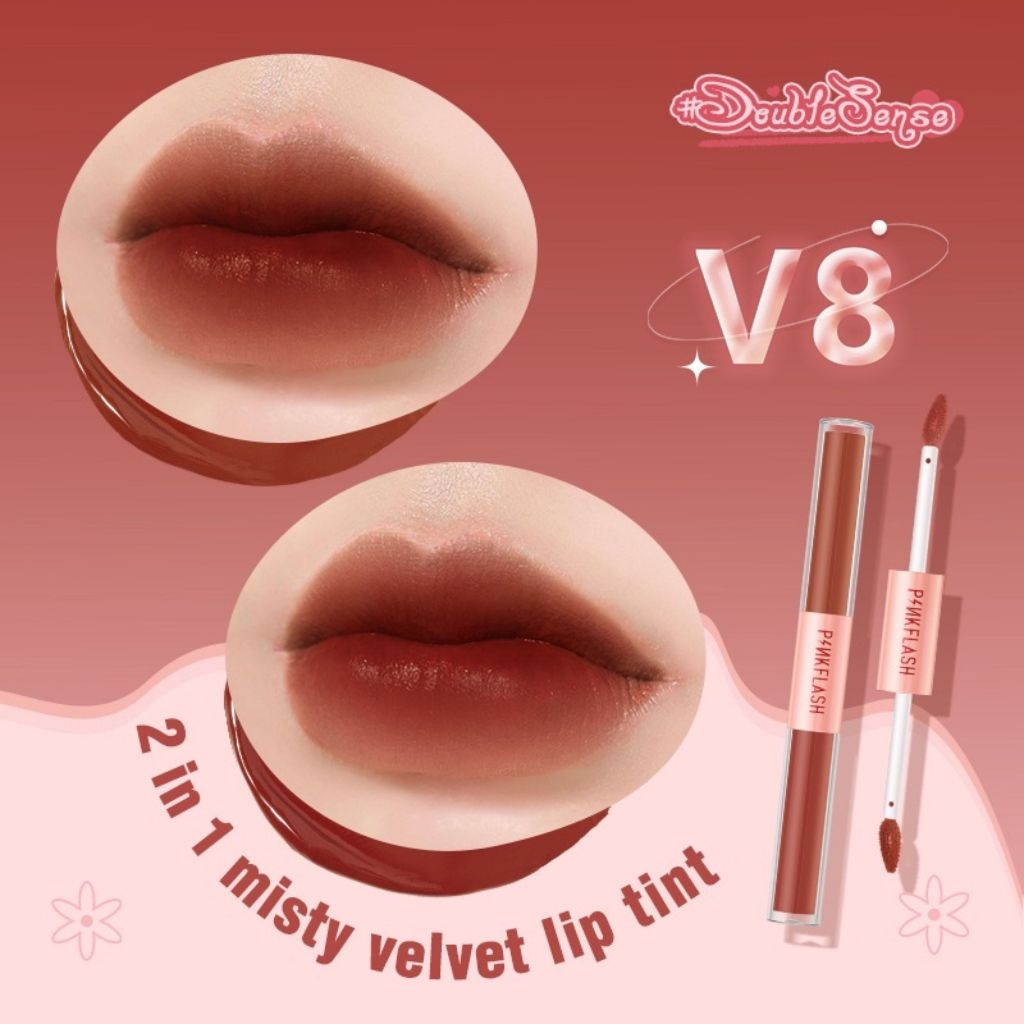 Son Kem Tint Hai Đầu PINKFLASH Duo 2 Trong 1 Nhung Mịn Lì Lâu Trôi L13
