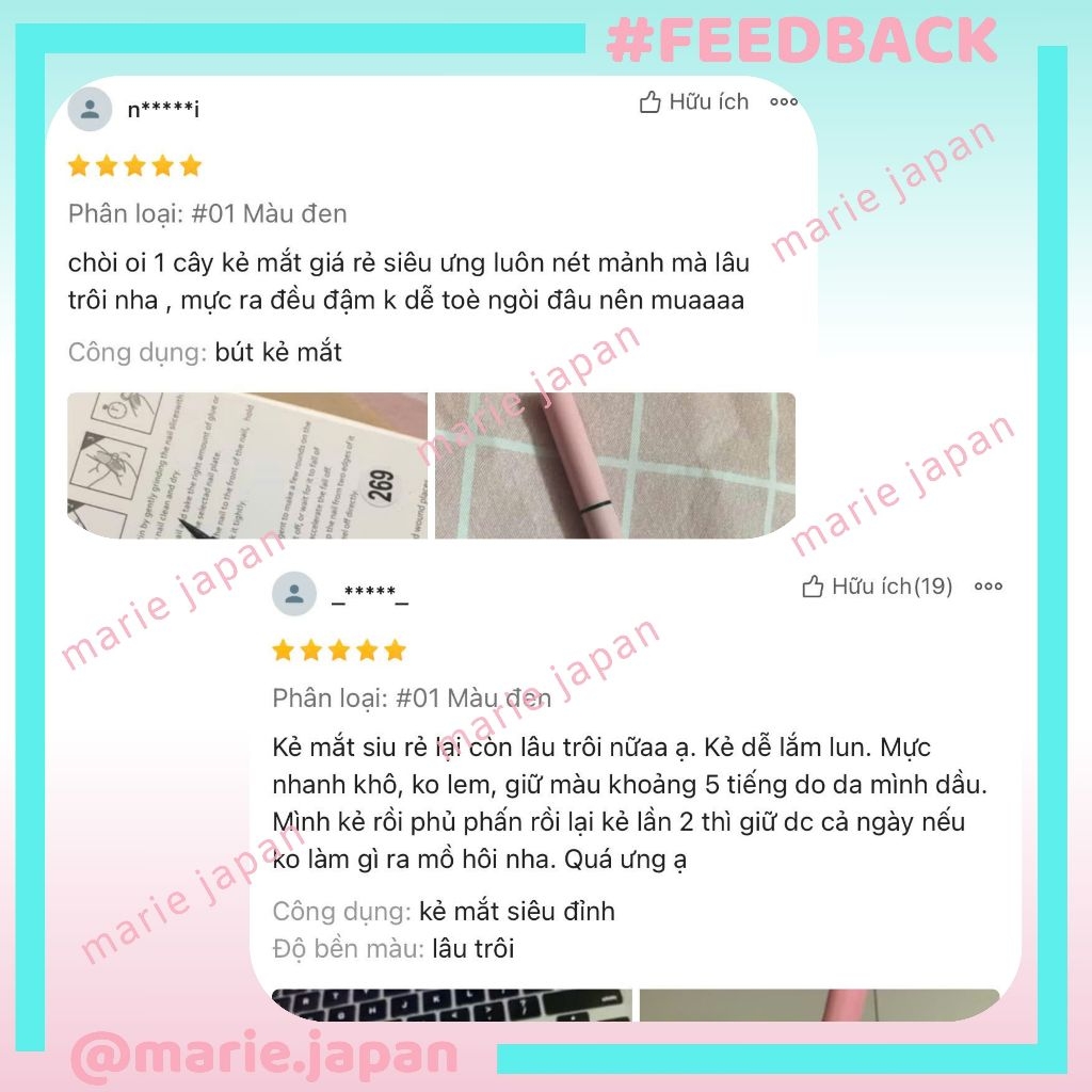 Kẻ Mắt Nước PINKFLASH Waterproof Eyeliner Sắc Nét Chống Nước Lâu Trôi Nhanh Khô E01