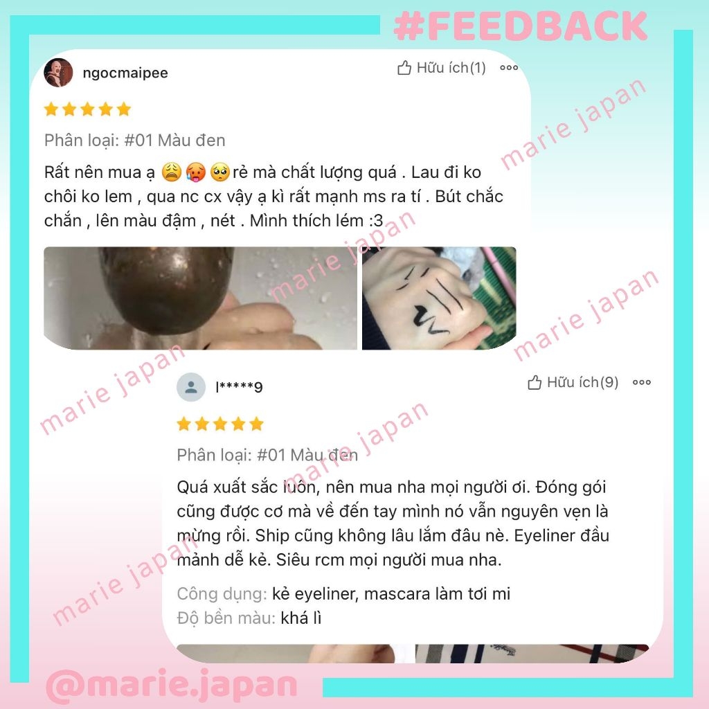 Kẻ Mắt Nước PINKFLASH Waterproof Eyeliner Sắc Nét Chống Nước Lâu Trôi Nhanh Khô E01