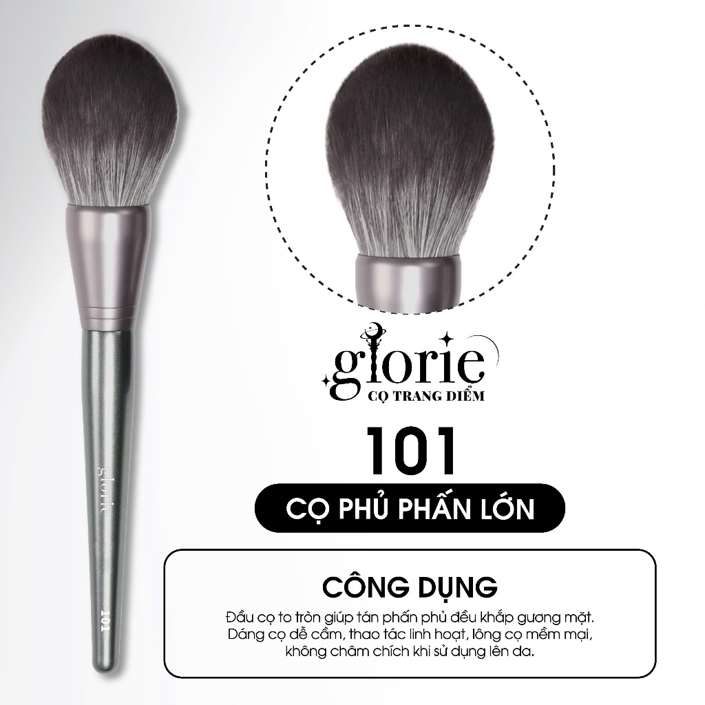Cọ Trang Điểm Glorie Makeup Chuyên Nghiệp Lông Siêu Mềm Bám Phấn Professional Brush