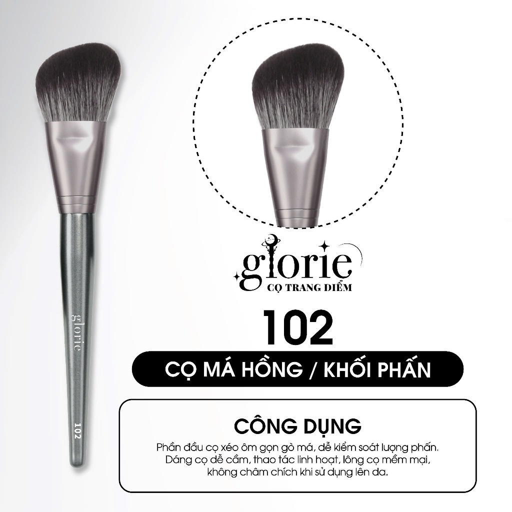 Cọ Trang Điểm Glorie Makeup Chuyên Nghiệp Lông Siêu Mềm Bám Phấn Professional Brush