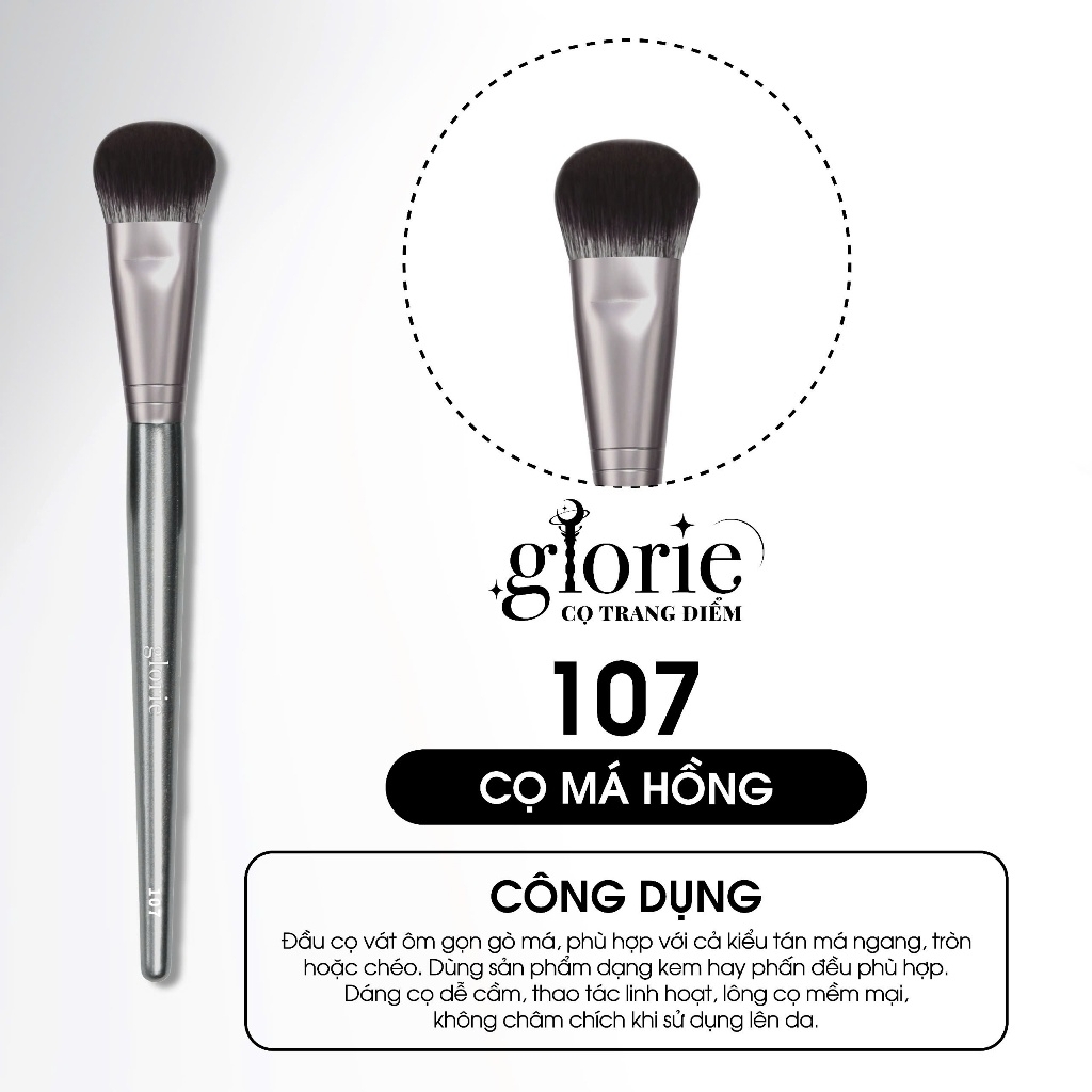 Cọ Trang Điểm Glorie Makeup Chuyên Nghiệp Lông Siêu Mềm Bám Phấn Professional Brush