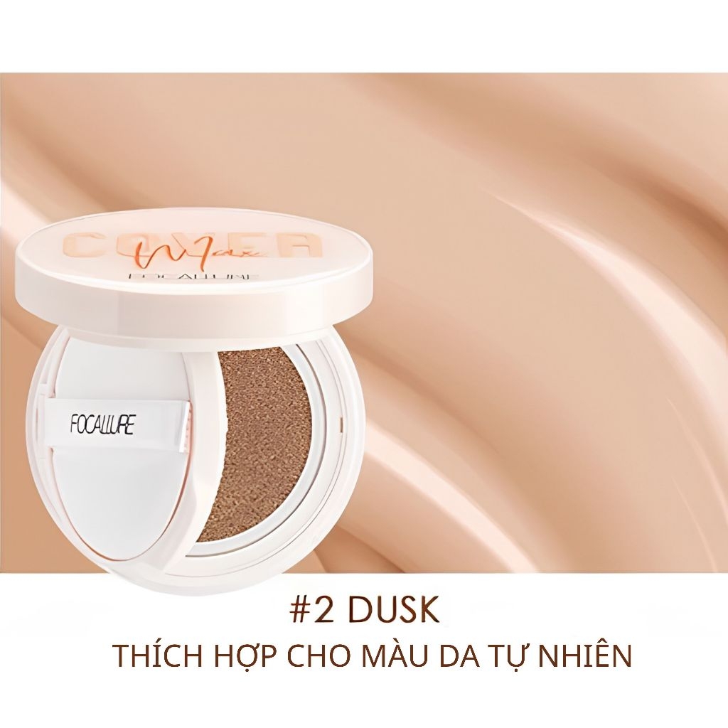 Phấn Nước FOCALLURE Che Phủ Tốt Mịn Lì Chống Nước Cover Longlasting Cushion Foundation Hộp 12g
