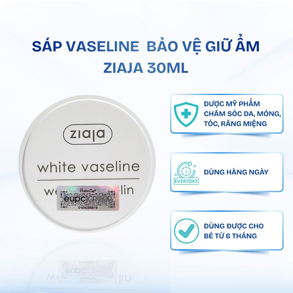 [MUA 1 TẶNG 1] Sáp Ziaja Vaseline Đa Năng Bảo Vệ Giữ Ẩm Giảm Khô Nứt Nẻ Cho Da Hộp Trắng 30ml-TẶNG 1 MASK JM DERMA CARE