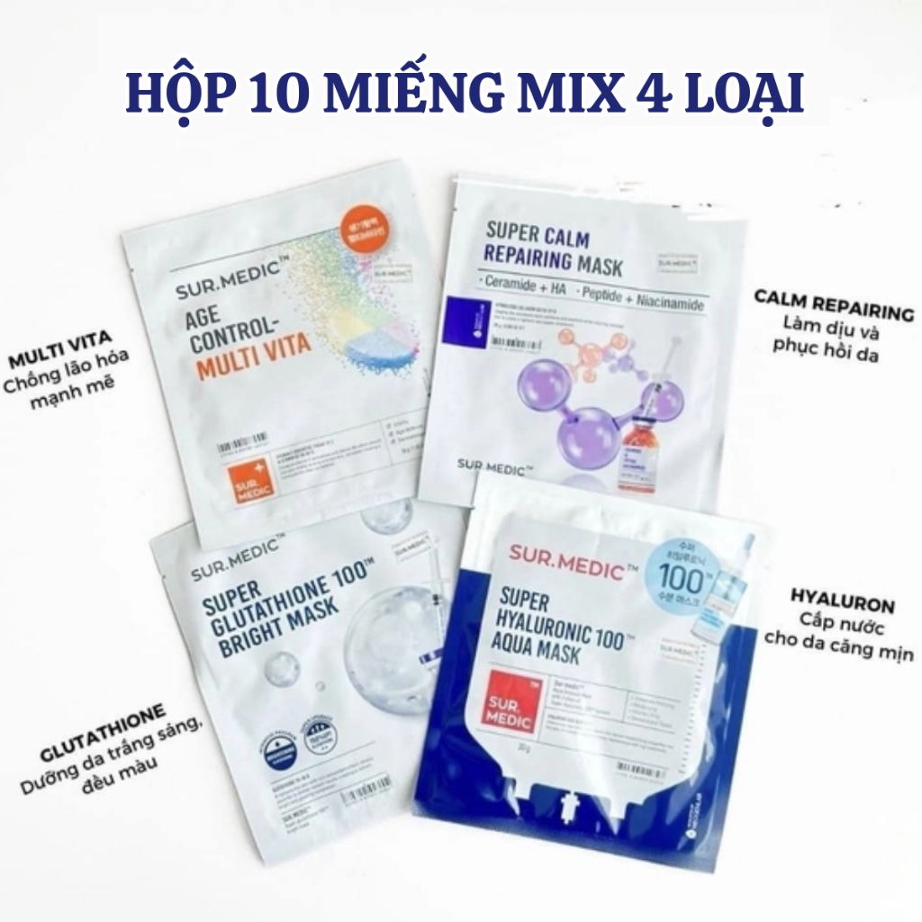 Mặt Nạ SurMedic Super Glutathione 100™ Bright Mask Cấp Ẩm Sáng Da Hàn Quốc