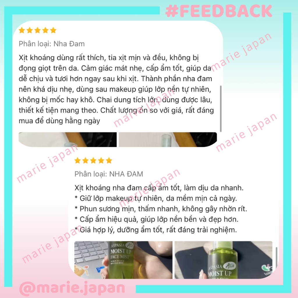 Xịt Khoáng Lô Hội Aspasia Moist Up Face Mist Hàn Quốc Chai 150ml