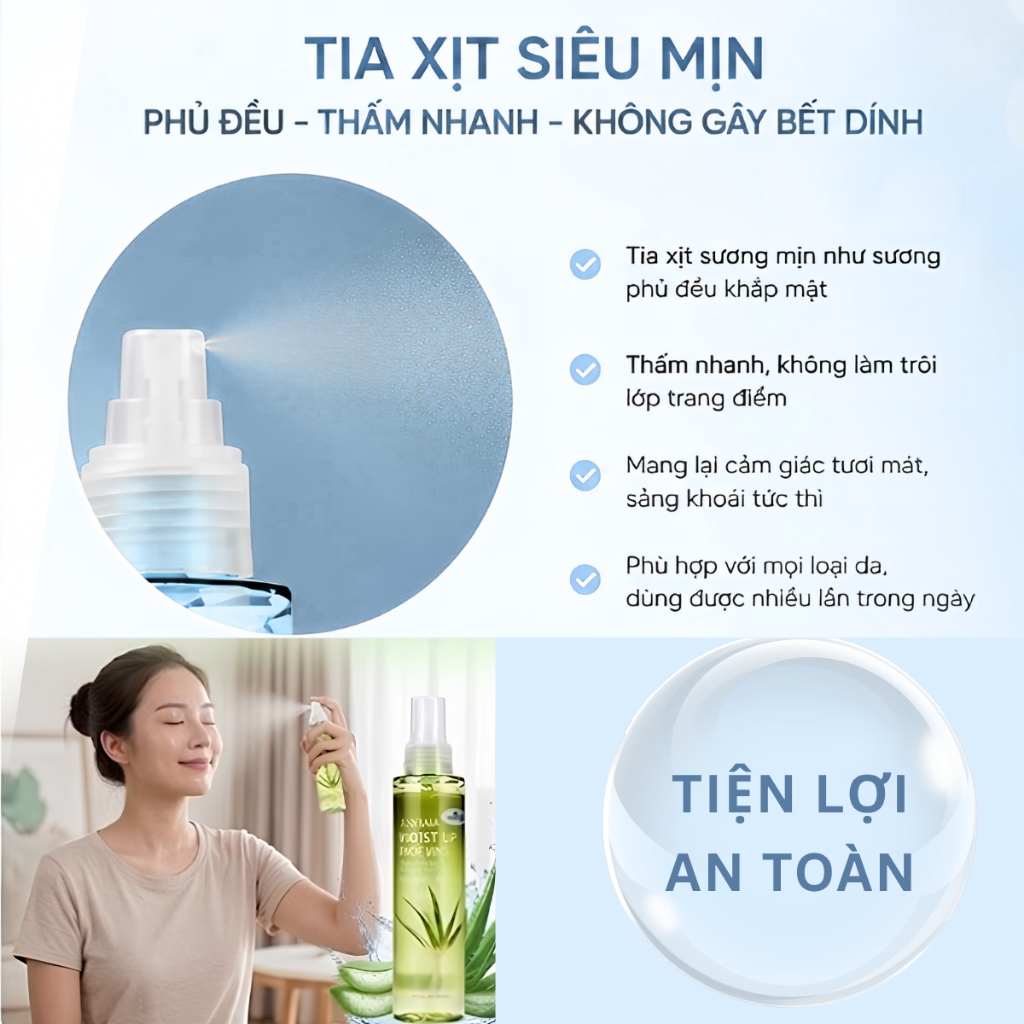 Xịt Khoáng Lô Hội Aspasia Moist Up Face Mist Hàn Quốc Chai 150ml