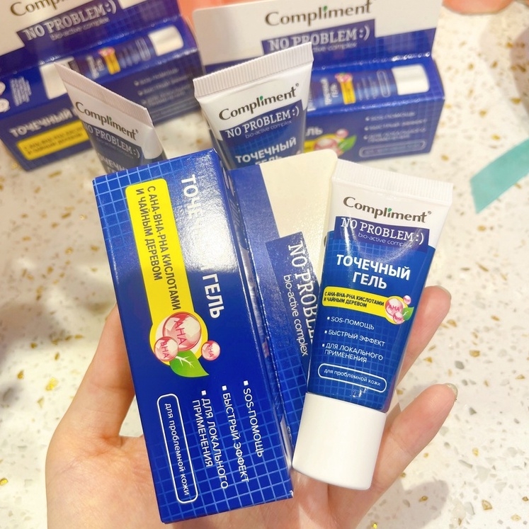 Gel Chấm Mụn Compliment No Problem AHA BHA PHA Giảm Sưng Viêm Ngăn Mụn 25ml Nga