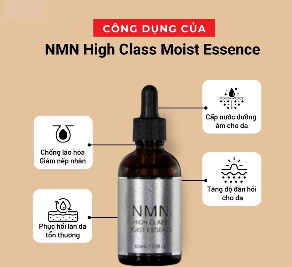 Serum NMN Trắng Da Cấp Ẩm Trẻ Hóa High Class Moist Essence Nhật Bản 60ml