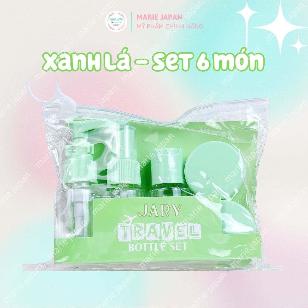Bộ Chiết Mỹ Phẩm Jary Travel Bottle Du Lịch Giải Pháp Gọn Nhẹ Không Cồng Kềnh Set 6 Món