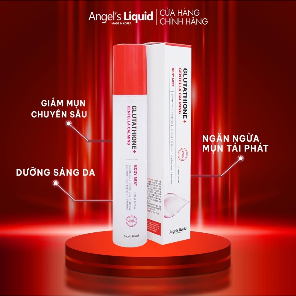 Xịt Body Giảm Mụn Lưng Angel's Liquid Glutathione+ Spot Care Body Mist Sáng Da Giảm Thâm 150ml