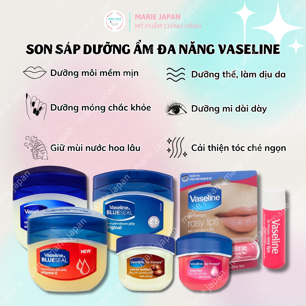 Son Sáp Dưỡng Ẩm Vaseline Đa Năng Mỹ