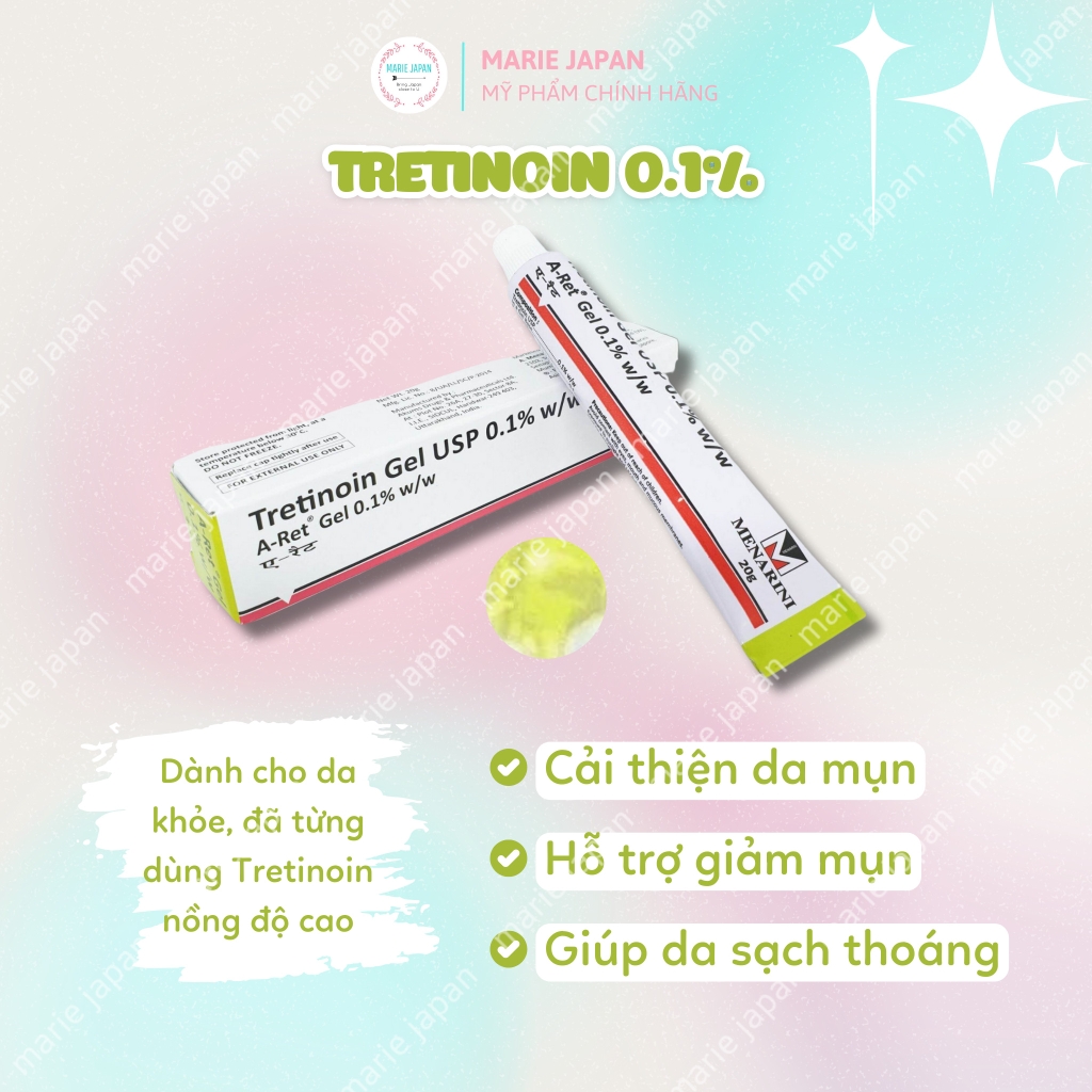 Tretinoin Aret USP Gel Ấn Độ Giảm Mụn Trẻ Hóa Da Chính Hãng
