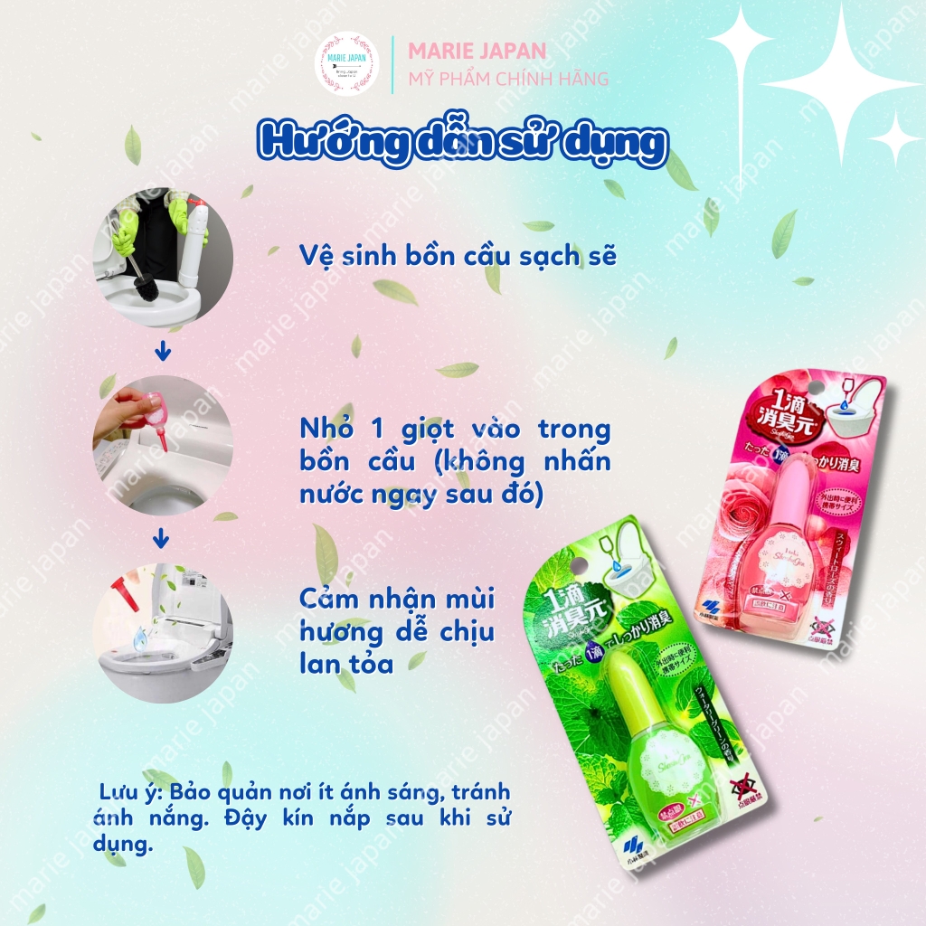 Nước Nhỏ Thơm Bồn Cầu Iteki Shoshugen Kobayashi - HỒNG HOA HỒNG Chai 20ml