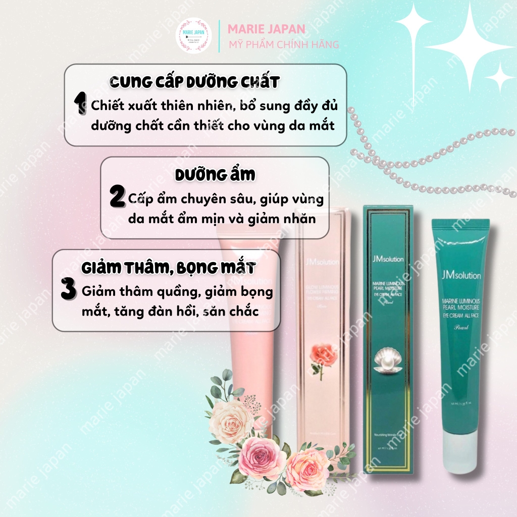 Kem Dưỡng Mắt JM Mờ Thâm Giảm Bọng Mắt Solution Hàn Quốc - 40ml