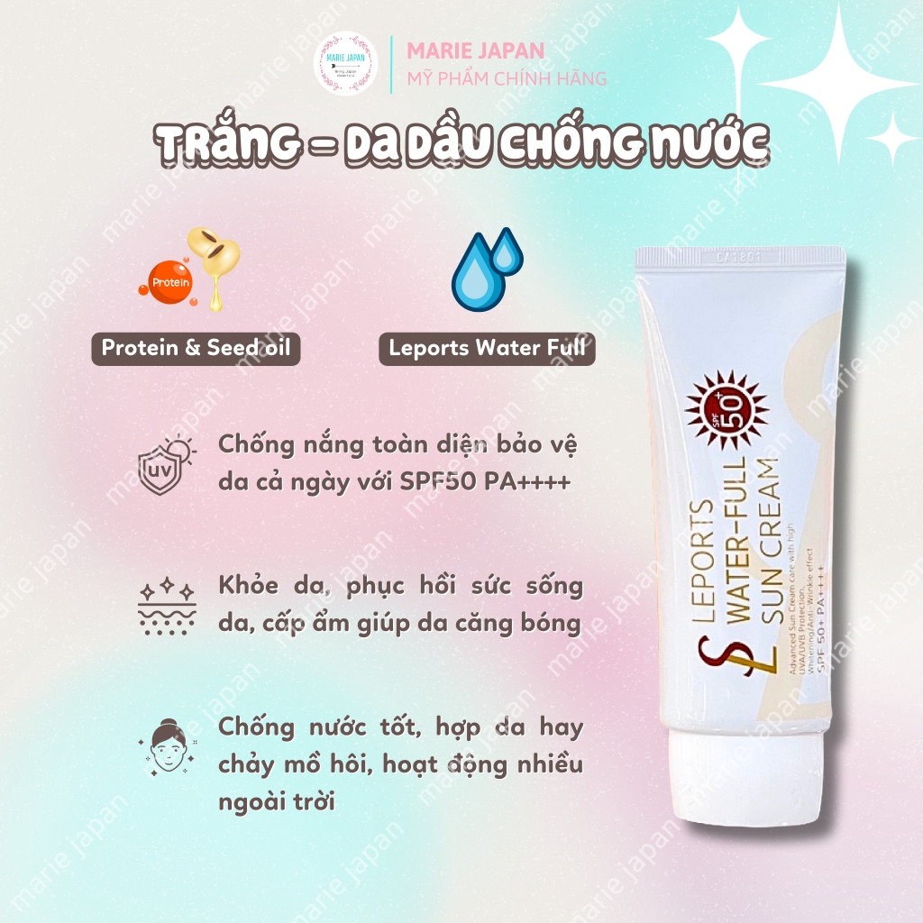 Kem Chống Nắng Smile Leader Nâng Tông Dưỡng Ẩm Chống Nước Sun Cream SPF50 Hàn Quốc Tuýp 60ml